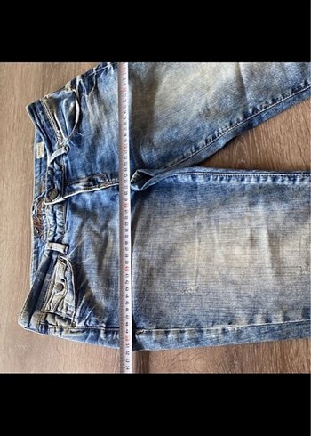 l Beden Mavi marka Orjinall Gri Yıpratmalı Kadın Denim Pantolon
