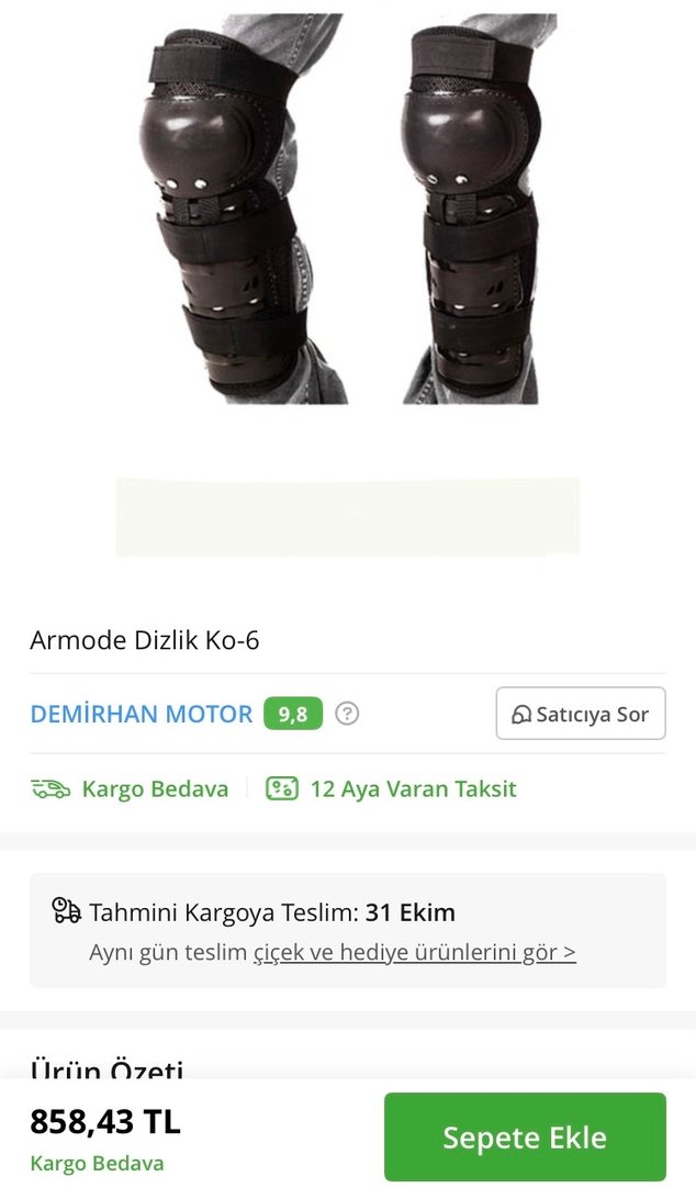 Siyah Lastik Motosiklet Diz Koruyucu - Görsel 4