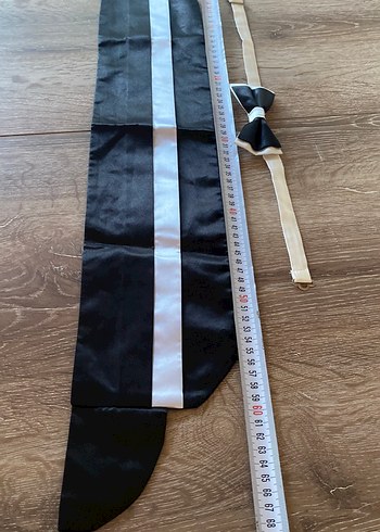 Beyaz Detaylı Siyah Erkek Papyon - Görsel 4