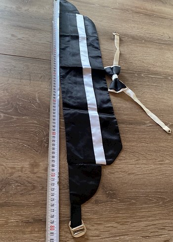 Beyaz Detaylı Siyah Erkek Papyon - Görsel 3