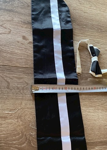 Beyaz Detaylı Siyah Erkek Papyon - Görsel 6