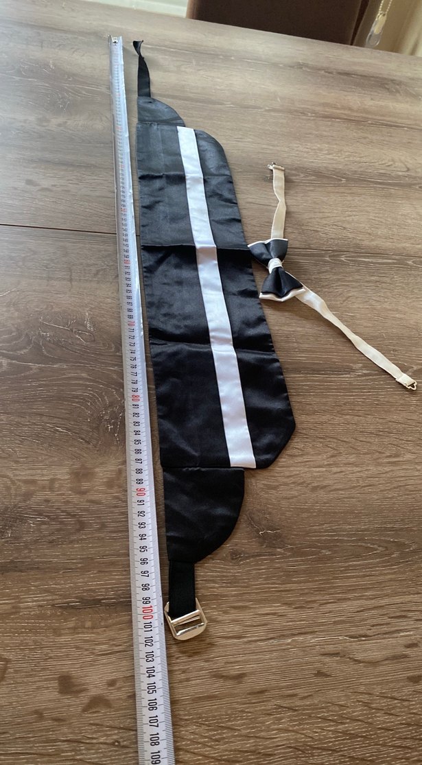 Beyaz Detaylı Siyah Erkek Papyon - Görsel 2