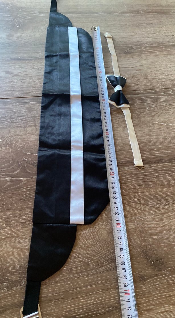 Beyaz Detaylı Siyah Erkek Papyon - Görsel 4