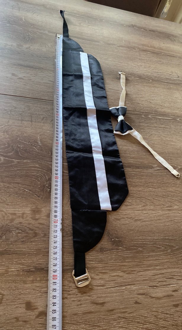 Beyaz Detaylı Siyah Erkek Papyon - Görsel 3