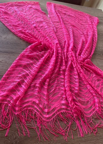 Pembe Dantel Detaylı Midi Bohem Pareo - Görsel 3