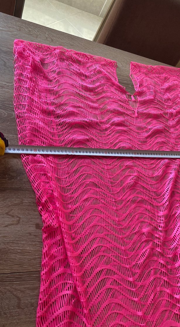 Pembe Dantel Detaylı Midi Bohem Pareo - Görsel 2