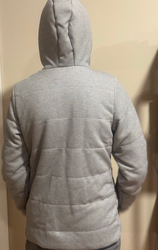 Erkek Çocuk Gri Fermuarlı Kapüşonlu Mont - Görsel 2