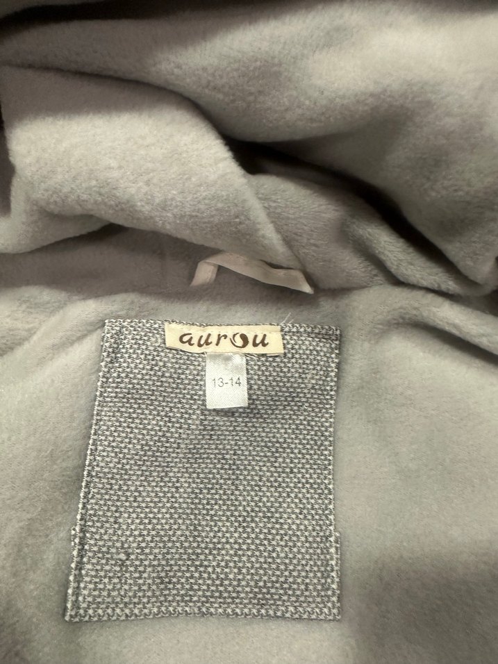 Erkek Çocuk Gri Fermuarlı Kapüşonlu Mont - Görsel 3