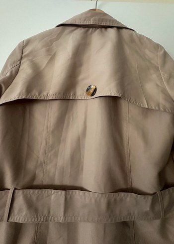 Bej Düğmeli Midi Trençkot - Görsel 5