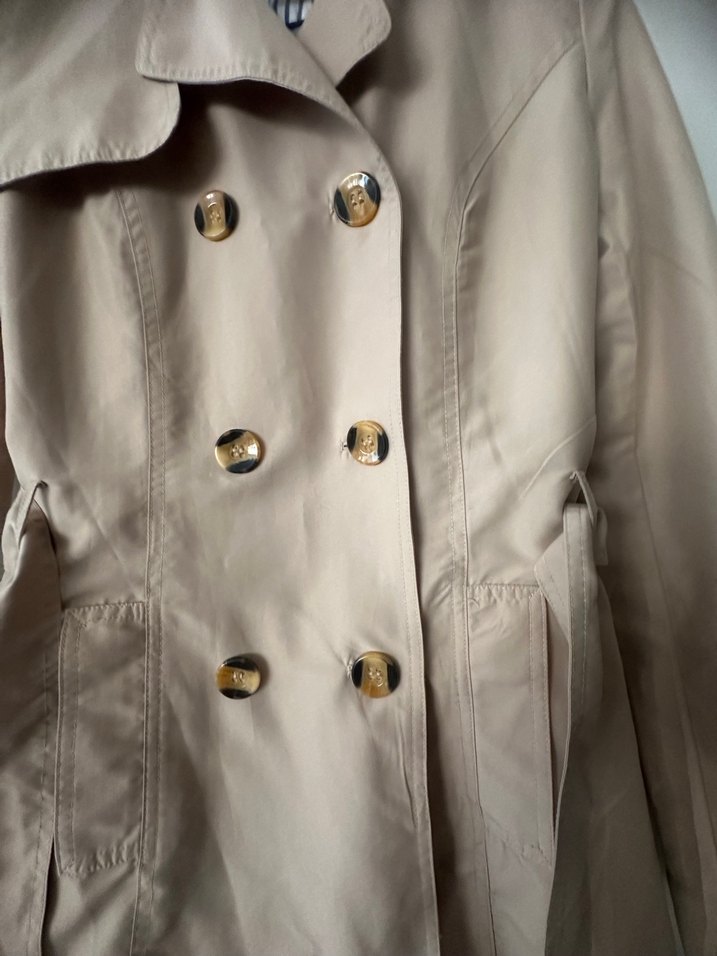 Bej Düğmeli Midi Trençkot - Görsel 3