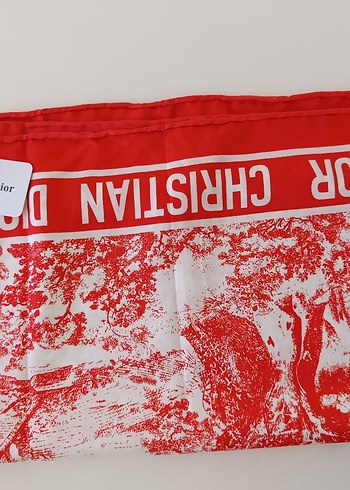 Parlak Kırmızı Christian Dior Kadın Fular - Görsel 2