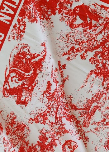 Parlak Kırmızı Christian Dior Kadın Fular - Görsel 5