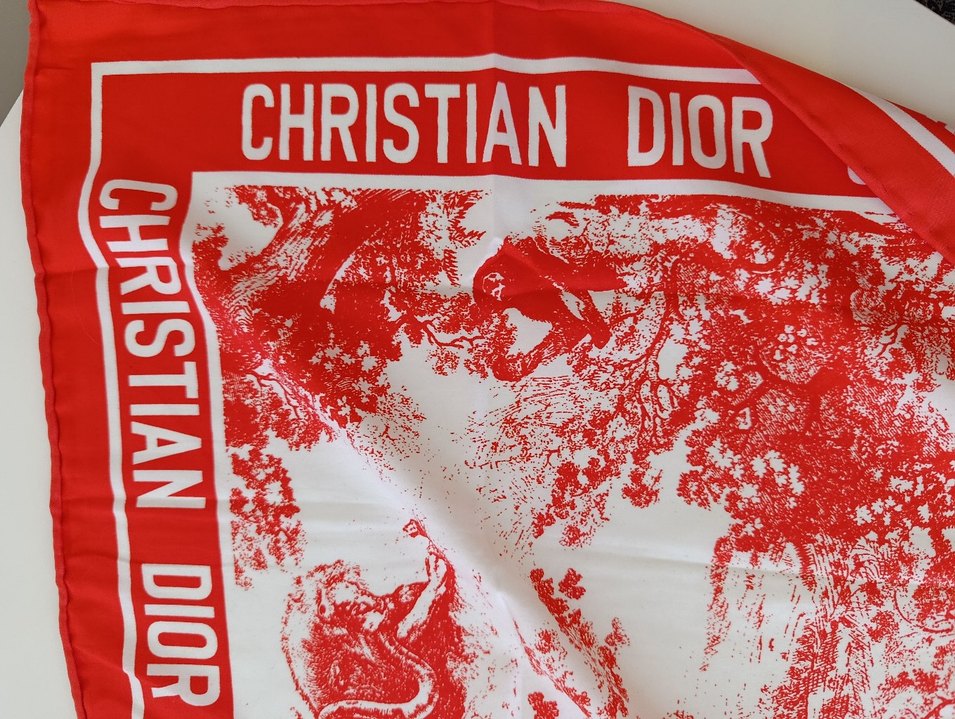 Parlak Kırmızı Christian Dior Kadın Fular - Görsel 4