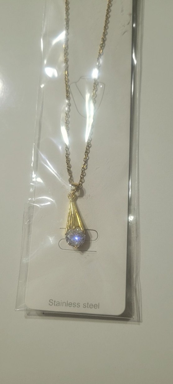 Zincir Detaylı Parlak Altın Kadın Kolye - Görsel 2