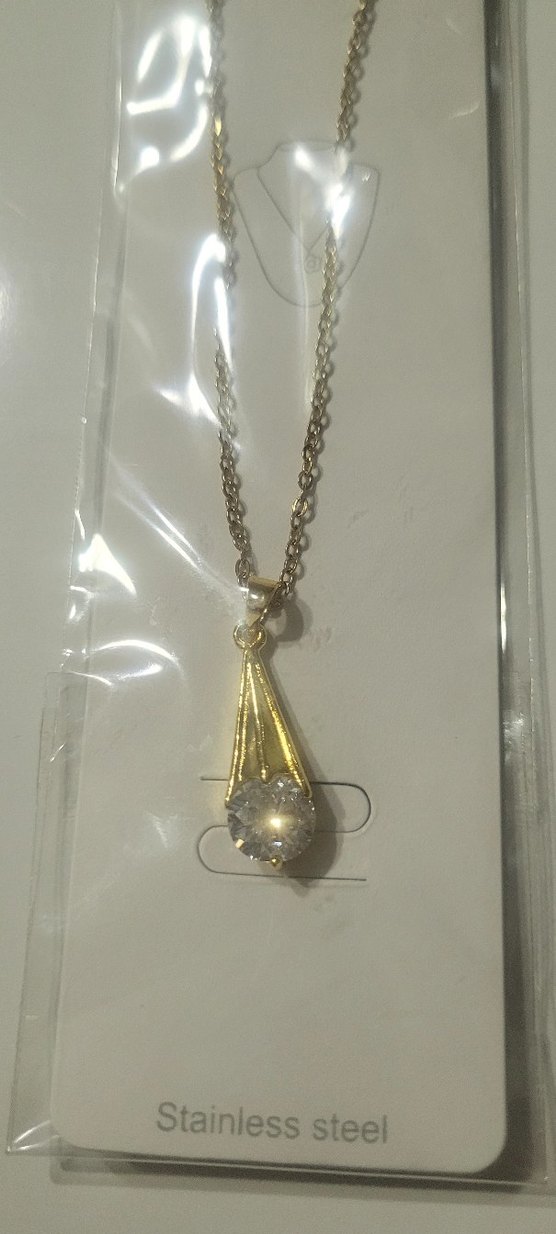 Zincir Detaylı Parlak Altın Kadın Kolye - Görsel 3