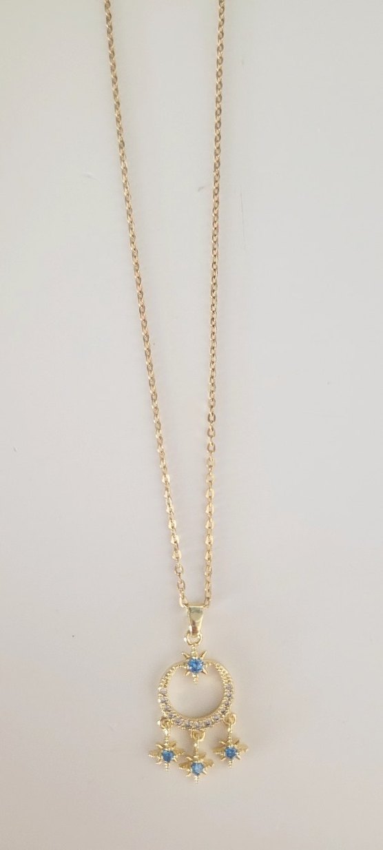 Diger Bohem Taşlı Altın Renk Kolye - Görsel 2