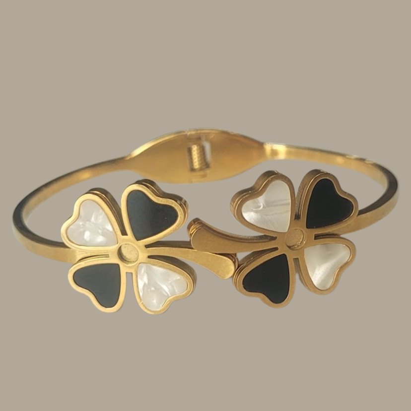 Klasik Şıklık Altın Tokalı Yonca Bileklik - Görsel 2