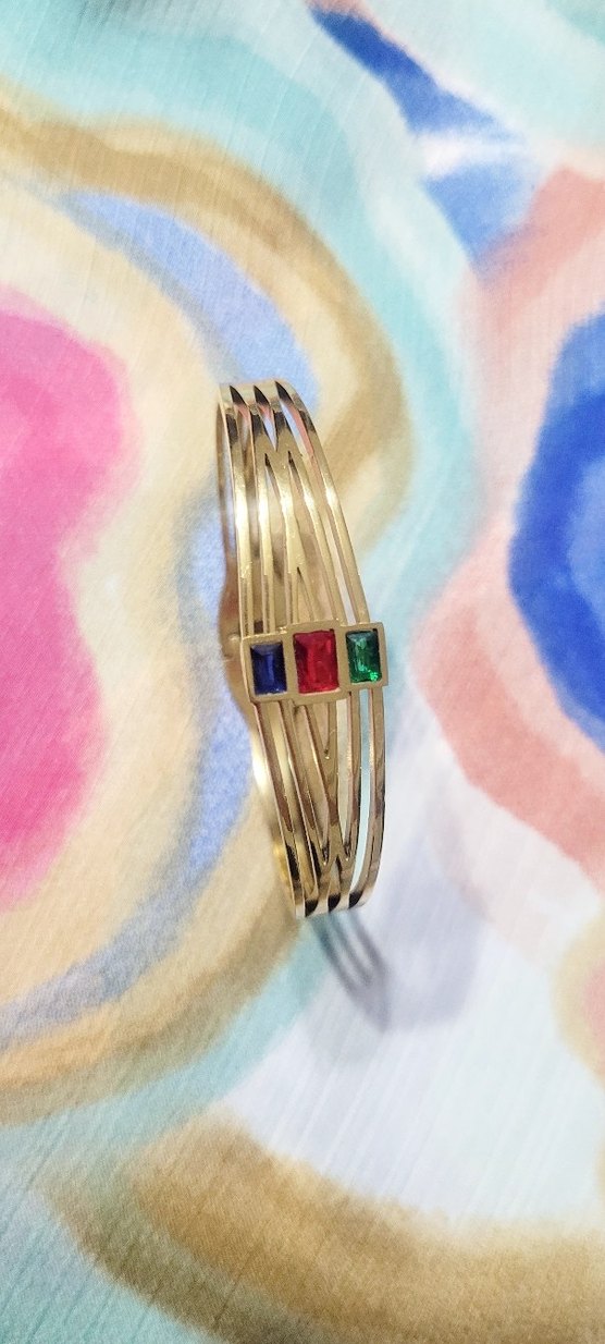 Renkli Taşlı Tokalı Kadın Bileklik - Görsel 2