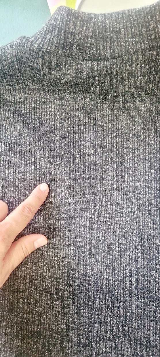 Gri Yünlü Yüksek Yakalı Triko Elbise - Görsel 4