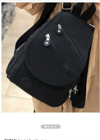 Siyah Fermuarlı Kadın Sırt Çantası