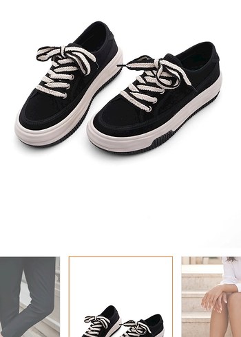 Marjin Siyah Bagcikli Duz Taban Sneaker