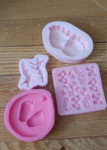 Pembe Silikon Bebek Ayak İzi ve Figür Kalıpları