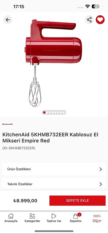9000 tl güncel fiyatı kitchenaid mixer