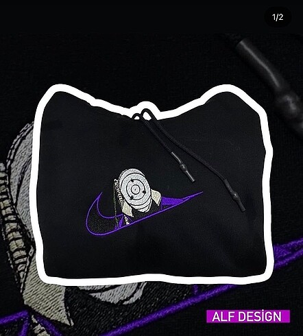 Obito Oversize Sweatshirt Kapüşonlu S/M beden Siyah