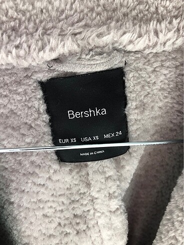 xs Beden gri Renk Bershka yün kaban