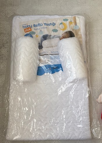 Bebek Reflü Yastığı Plus Beyaz Desenli