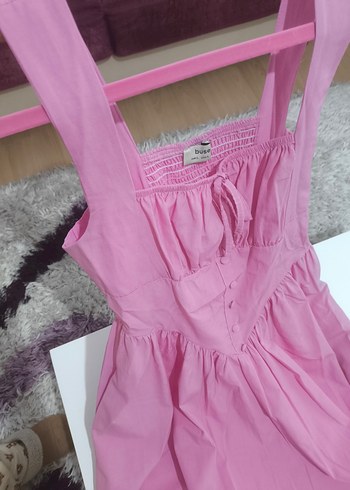 Pembe Uzun Askılı kiloş Elbise - Görsel 5