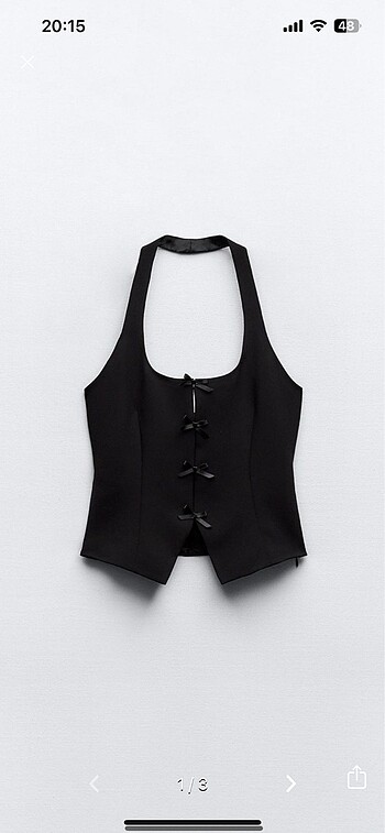 Zara fiyonklu halter yaka bluz