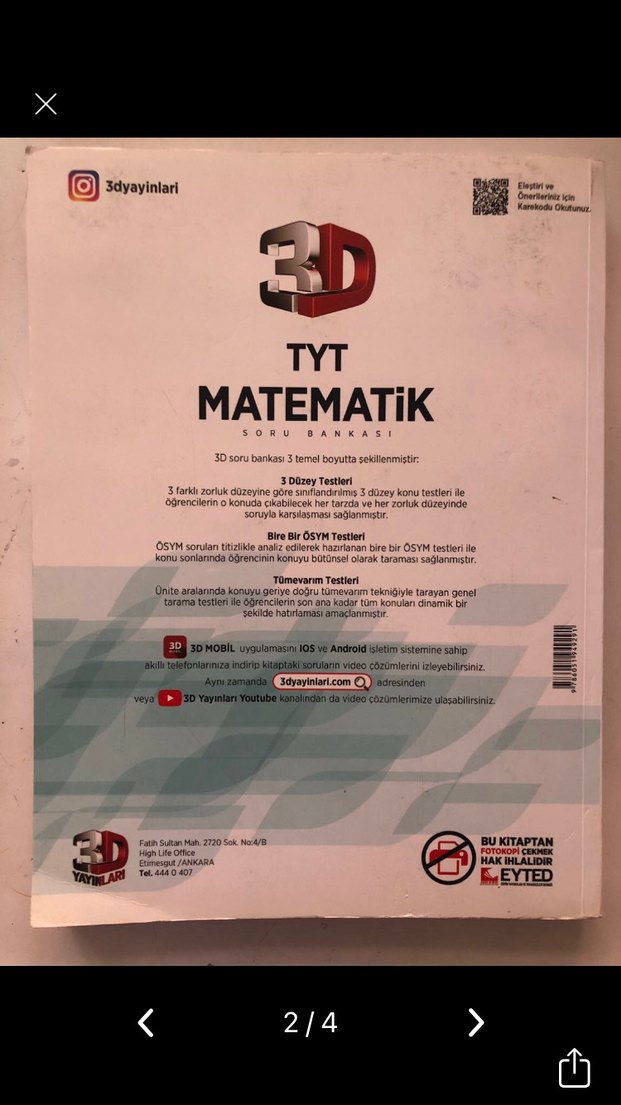 TYT Matematik Soru Bankası 3D Yayınları - Görsel 2