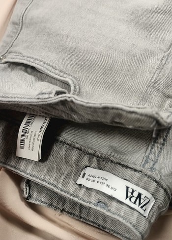 36 Beden gri Renk Gri Regular Fit Kadın Denim Pantolon