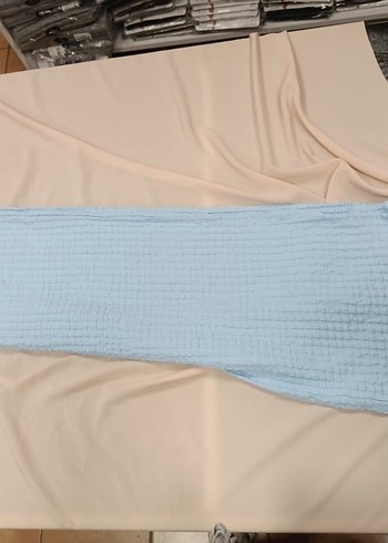 s Beden mavi Renk Zara Mavi Nakışlı Keten Midi Pantolon