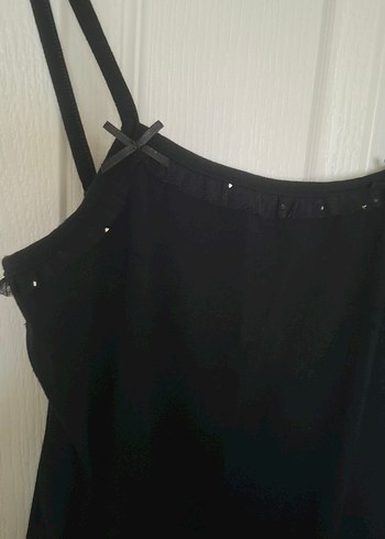 Yeniyıl Temalı Siyah Mini Gecelik - Görsel 7