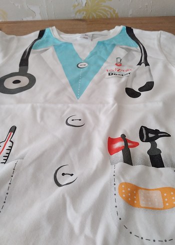 Kısa Kollu Doktor Temalı Hastane Kıyafeti - Görsel 6