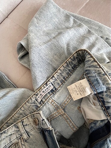 34 Beden wide leg yırtık detaylı kot pant