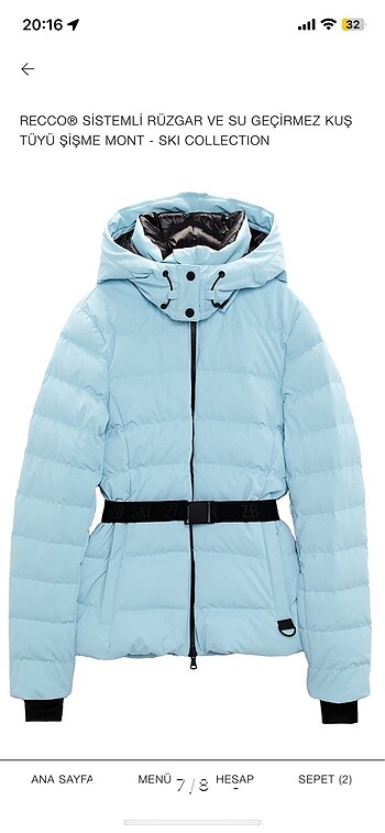 zara kayak montu