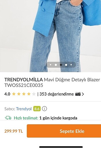 Trendyol & Milla Blazer ceket mavi