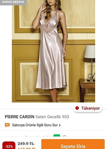 Saten gecelik