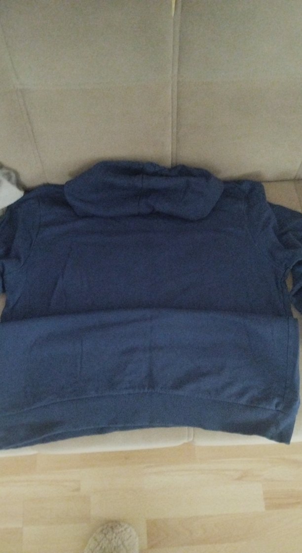 Kapüşonlu, Baskılı Gri Mavi Sweatshirt - Görsel 4