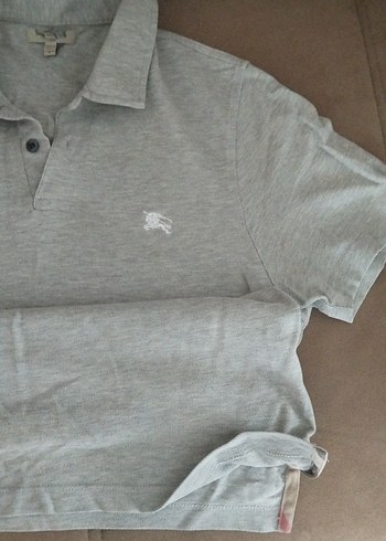 Gri Kısa Kollu Polo T-shirt - Görsel 2