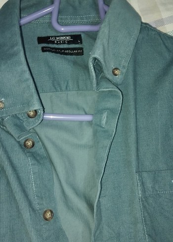 petrol mavisi Erkek Keten Gömlek Düğmeli Uzun Kollu - Görsel 2