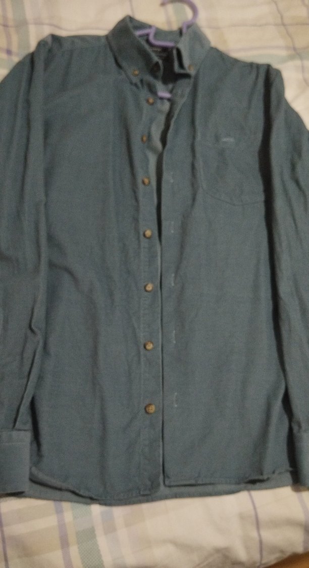 petrol mavisi Erkek Keten Gömlek Düğmeli Uzun Kollu - Görsel 3