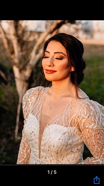 Ekru Nişan Elbisesi