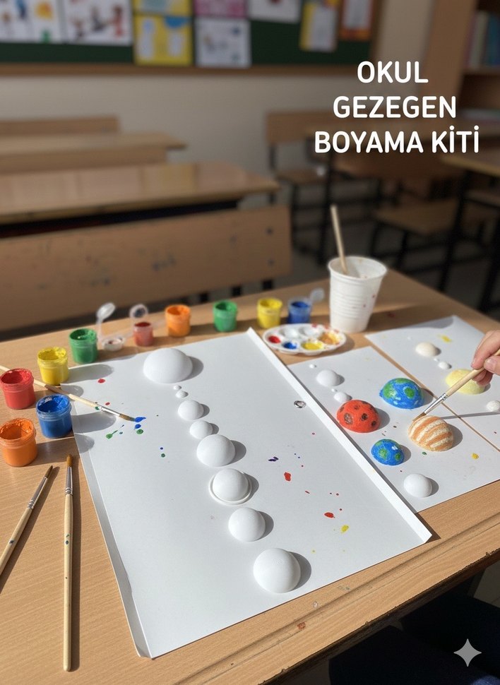 Beyaz Boyanabilir 3D Gezegen Seti - Görsel 3