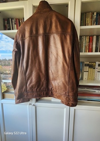 Düğmeli Kahverengi Deri Erkek Ceket - Görsel 4