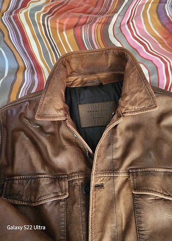 Düğmeli Kahverengi Deri Erkek Ceket - Görsel 2