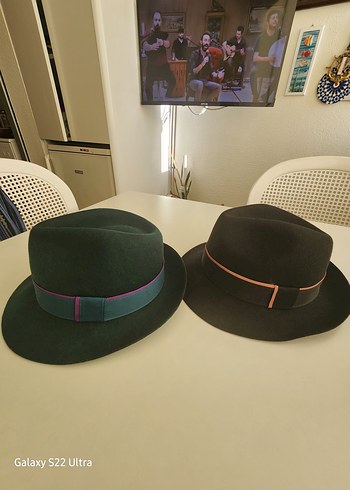 Koyu Yeşil unisex Yün Fötr Şapka ve özel dikim kasket. - Görsel 5